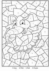 Coloring Number Color Numbers Colour Kids Pages Printable Elephant Online Math Adults Activity Print Printables Pixel Worksheets Maths Worksheet Sheets sketch template