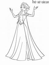 Elsa Accompany Coloringhome Draw Designg sketch template