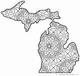 Michigan Map Coloring Pages Outline Printable State Adult Visit Choose Board sketch template