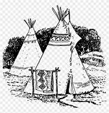 Teepee Coloring Native sketch template