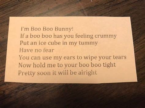 boo boo bunnies  poem boo boo bunny  poem baby etsy boo boo
