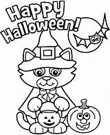 Halloween Coloring Happy Printable Cards Greeting Pages Print Kids Card Topcoloringpages sketch template