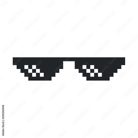 8bit Sunglasses Funny Thug Life Meme Graphic Element Vector Stock