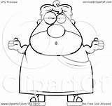Plump Frat Shrugging Man Clipart Cartoon Coloring Outlined Vector Cory Thoman Royalty sketch template