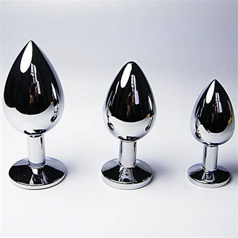 small middle big sizes stainless steel metal anal plug with diamonds
