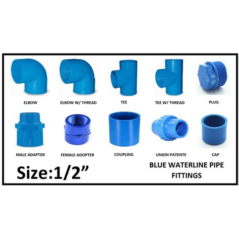 pvc blue pipe fittings 1 2 elbow tee coupling female male adapter cap
