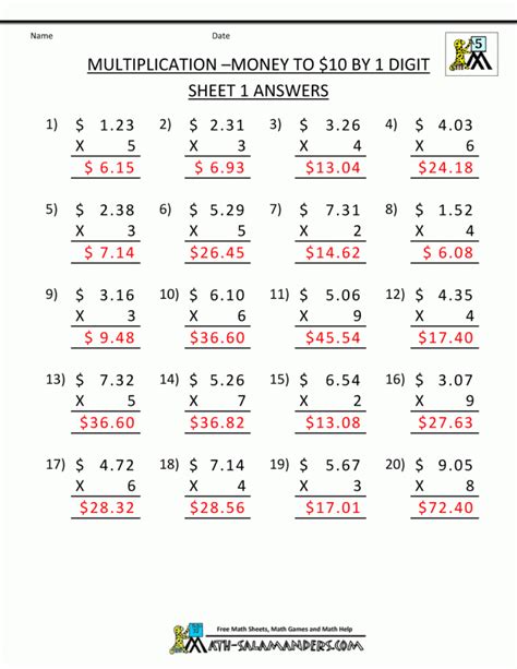 grade math worksheets printable  answers db excelcom