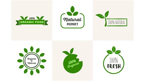 fresh organic natural food logo set  vector art  vecteezy