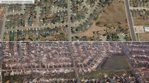 Santa Fe Avenue Before And After Oklahoma Tornado
