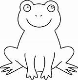 Frog Outline Coloring Pages Clipart Clip Drawing Template Printable Cute Svg Sweetclipart sketch template