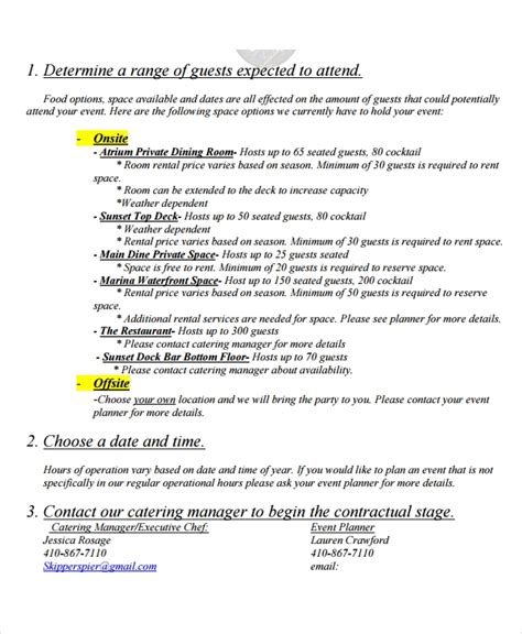 catering proposal  examples format  examples