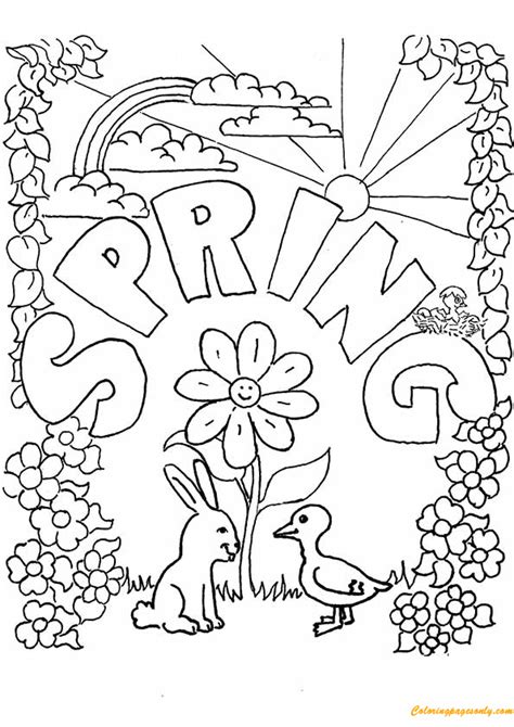 spring season coloring page  coloring pages