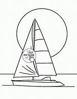 Coloring Pages Wuppsy Kids Boat Sail Transportation Printables sketch template