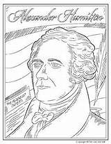 Coloring Hamilton Alexander Founding Color Father Famous History Subject sketch template