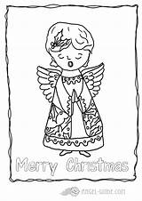 Angel Christmas Guide Kids sketch template