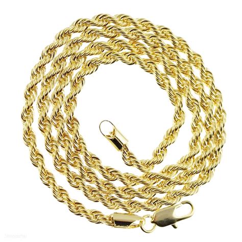 mm    gold plated stainless steel rope chain