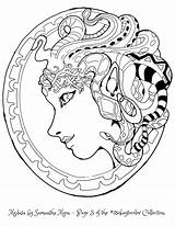 Medusa Perseus Colouring sketch template
