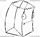 Bag Paper Clipart Shy Cartoon Coloring Outlined Vector Cory Thoman Getdrawings Drawing Royalty sketch template