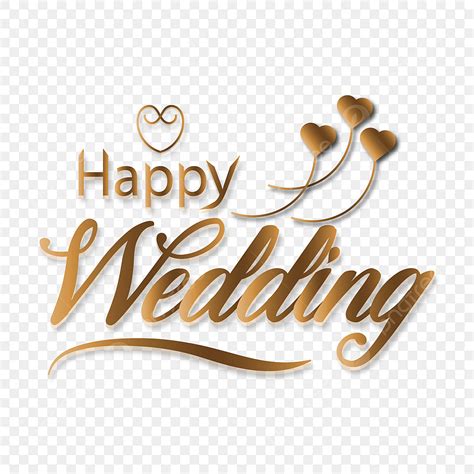 happy wedding text vector hd images happy wedding beautiful golden
