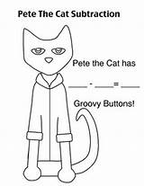 Pete Cat Subtraction Buttons Math Groovy Activities sketch template