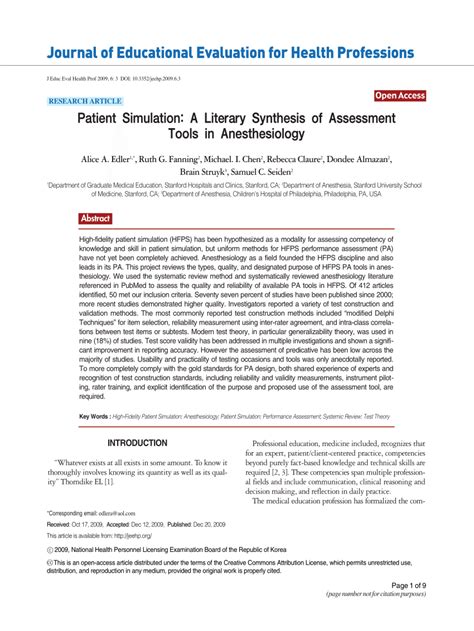 patient simulation  literary synthesis  assessment tools