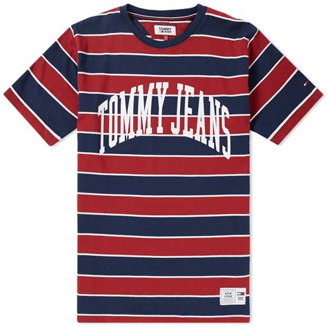 tommy jeans collegiate stripe tee tommy jeans