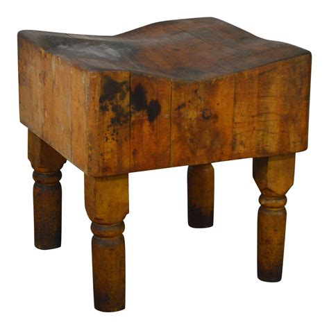 antique vintage butcher block table chairish