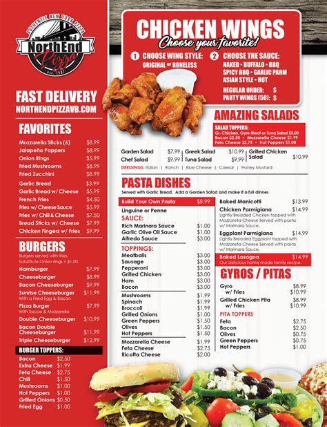 north  pizza menu north  pizza