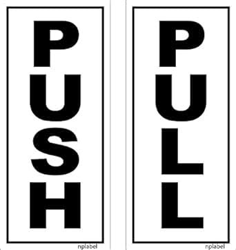 nplabel push pull label push pull sticker aluminum xmm  adhesive easy  stick label