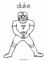 Duke Coloring Player Football Built California Usa Twistynoodle sketch template