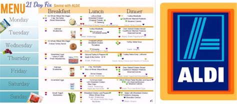 Affordable 21 Day Fix Weekly Menu With Aldi 1 200 1 499