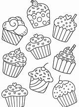 Cupcake Coloring Pages Birthday Kids Colouring Drawings Chart Drawing Cupcakes Para Cakes Coloriage Dessin Books Ice Doodle Imprimir Book Bojanke sketch template