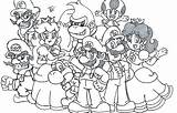 Mario Coloring Pages Super Characters Kart Odyssey Party Printable Peach Princess Color Character Print Getdrawings Getcolorings Cart Colorings Bowser sketch template
