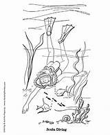 Scuba Coloring Pages Diving Diver Summer Kids Sheets Activity Season Seasons Drawings Sports Gif Printable Fun Color Honkingdonkey Designlooter Go sketch template