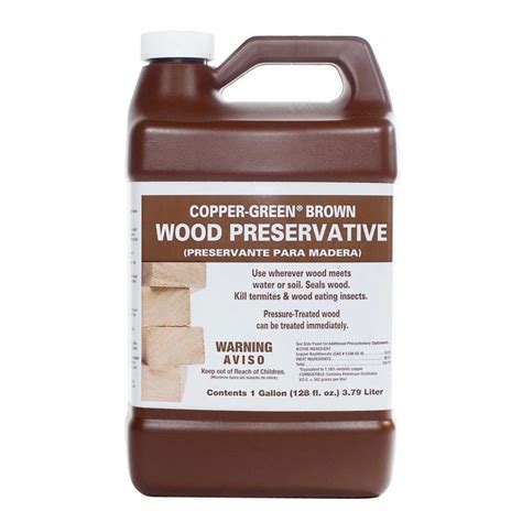 Shop Copper Green Brown Wood Preservative Gallon Bottle At