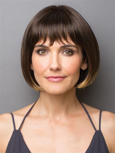 Classic Chin Length Bob Style Wigs With Full Bang