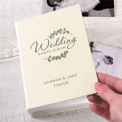 personalised botanical wedding  photo album  sleeves
