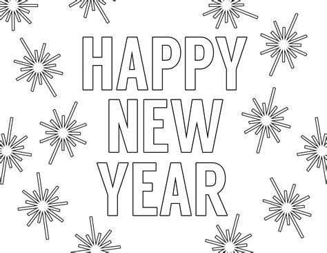 happy  year coloring pages  printable paper trail design