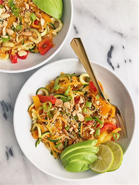 almond butter thai noodles rachlmansfield recipe easy
