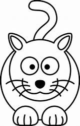 Cat Cartoon Line Drawing Colouring Coloring Clipart Book Clip Drawings Px Lemmling Clker Shared sketch template