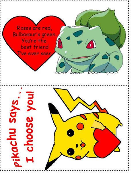 template pokemon valentine valentines  kids pokemon valentine cards