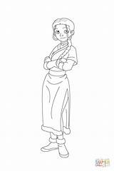 Katara Coloring Pages Arms Color Folded sketch template