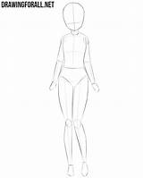Anime Girl Body Sketch Draw Outline Drawings sketch template