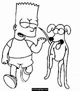 Coloring Simpson Bart Simpsons Dog Printable sketch template