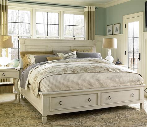country chic wood queen size white storage bed zin home