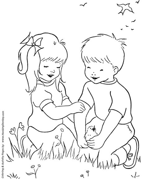 spring coloring pages kids spring nature activities coloring page