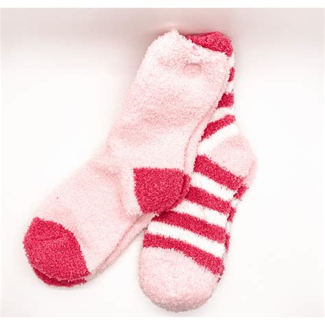 Pink Fuzzy Socks 2 Pairs – Jersey Border Collars