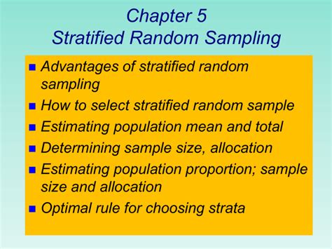 chapter  stratified random sampling