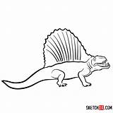 Dimetrodon Animals Draw Extinct Dinosaurs Sketchok Dino sketch template
