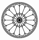 Rose Window Clipart Drawing Outline Cathedral Line Gothic Cliparts Circle Glass Pattern Stained Background Roses Windows Rowland Mike French Portfolio sketch template